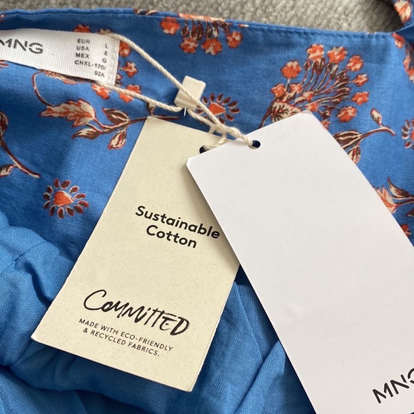 SOLD‼️no available ‼️Summer bohemian beach flowers printed blue long - Picture 8 of 10